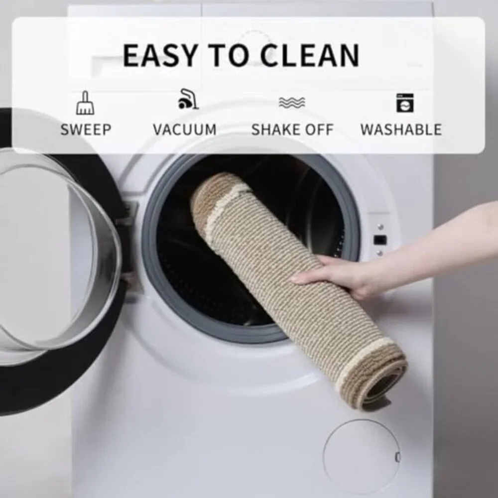 Non Slip Washable, Durable Dirt Resist Half Circle Rug Kitchen Mat 20 x 32 Beige